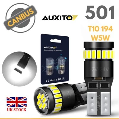 T10 Led 501 Side Light White Bulbs Car Error Free Canbus Xenon W5w Sidelight 2x - Image 1 of 4