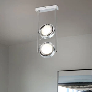 Lampada A Soffitto LED Soggiorno Illuminazione Cromata Faretti Spot Regolabile - Foto 1 di 6