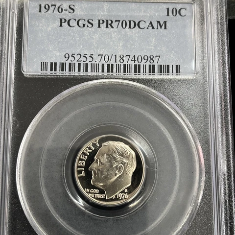 1976 S PR70DCAM PCGS Dime Proof 70 Deep Cameo. Nice White Coin Cover