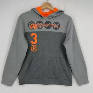 Reebok Boys Size Large Hoodie Sweatshirt Heather Gray Orange Trim Long Sleeves - Picture 1 of 12