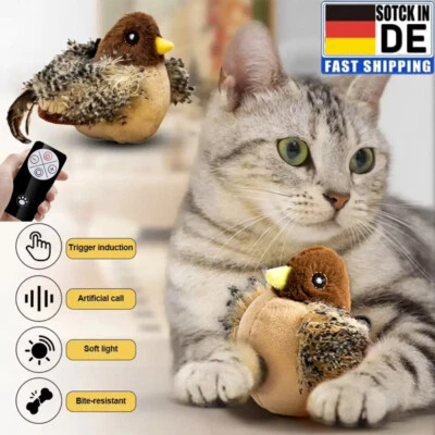 MARKENLOS Elektrisch Katzenspielzeug Spatzen interaktives Vogel Katze mit Fernbedienung