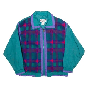 Vintage ACTIVE STUFF Womens Jacket Green 90s Check L - Picture 1 of 6