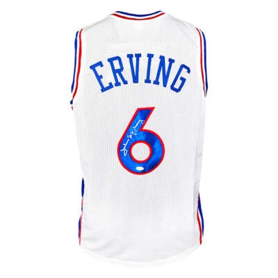 Camiseta deportiva de baloncesto blanca firmada por Julius Erving Philadelphia (JSA) Foto 1 de 3