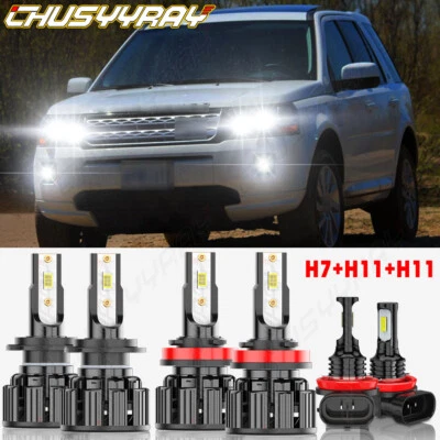 Para Land Rover LR2 2008-2015 6x 6000K LED Faro Alto/Bajo + Bombillas antiniebla - Imagem 1 de 4
