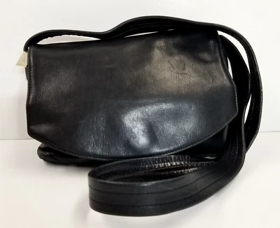 Bolso de montar Tignanello vintage de cuero genuino años 90 negro clásico atemporal Foto 1 de 4