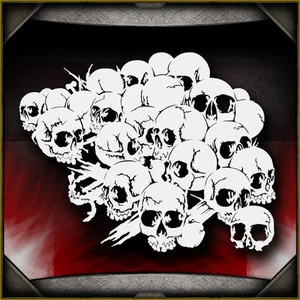 Totenkopf Hintergrund 20 - Airbrush Schablone Template Airsick - Bild 1 von 1