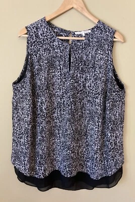 Фиолетовый Claire женщин размер 1 X без рукавов с подкладкой верхний черный белый Hi низкий EUC - Изображение 1 из 4