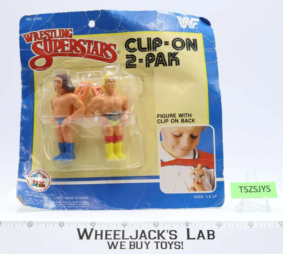 Superestrellas de lucha libre Clip-On 2-Pk HG Toys 1985 Titan Sports NUEVO SELLADO MOSC Foto 1 de 1