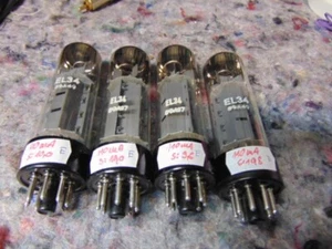 EL34 RFT NOS perfekte Quad  (4 Stück)  "E" - Bild 1 von 2