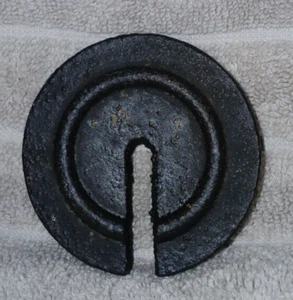 Antique Cast Iron Slotted 1/2 Lb. Platform Scale Weight - 2 - 1/4" Diameter - Picture 1 of 3