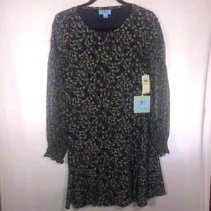 Cece Long Sleeve Printed Ruffled Dress Size Medium - Picture 1 of 9