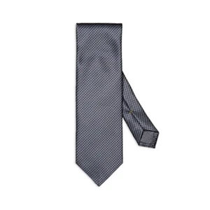 Eton Geometric Silk Tie Men's One Size Navy Blue Keeper Loop - Picture 1 of 12