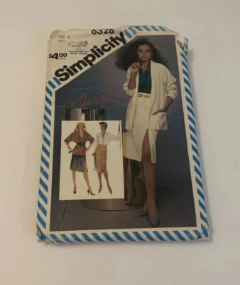 Simplicity 6326 Diana Ross Designs Mock wrap Skirt Blouse & Jacket Pattern Sz 12 - Image 1 of 3