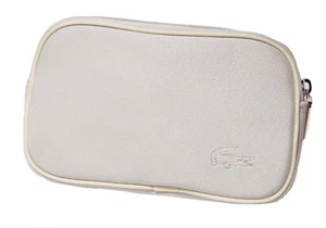 LACOSTE COSMETICS MakeUp Bag Pouch Vintage L62 Classic Slg 11 Pearl Grey NEW - Picture 1 of 3