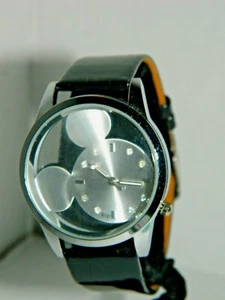 RELOJ MICKEY SILUETA PLATEADA Y BANDA NEGRA (CAJA 124) - Imagen 1 de 9
