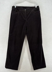 EILEEN FISHER Hose M Baumwolle Stretch Samt Frontreißverschluss gerades Bein grau - Bild 1 von 17