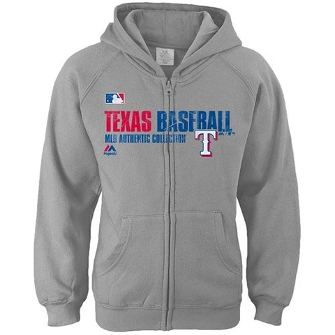 Texas Rangers Sweatshirt Girls Hoodie Youth MLB Heathered Gray Zipper Cover