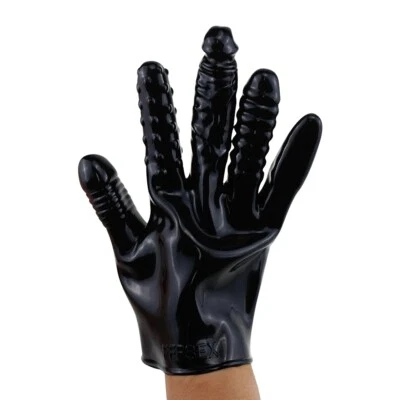 1pc PVC Shock Palm Glove Finger Masturbation Sex Toy Vagina Anal Stimulator BDSM - Image 1 of 4