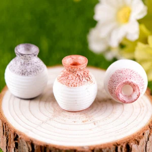 Resin Miniature Small Mouth Vase DIY Craft Accessory Home Garden Decoration - Picture 1 of 6