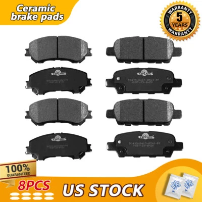 前后陶瓷碟刹垫适用于 2014 2015 2016 年 2017 年日产 Rogue — 第 1/4 张图片