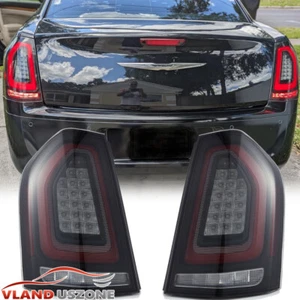 Pair Fits Chrysler 300 2011-2014 LED Tail Lights Smkoed Rear Lamps Assembly L+R - Picture 1 of 16