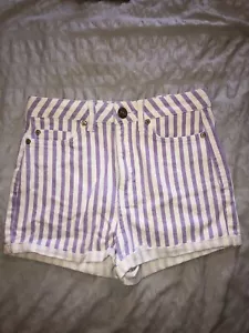 Topshop Ladies Striped Shorts W28 *NEVER WORN* - Picture 1 of 5