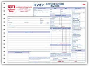 500 HVAC Serviceauftrag / Rechnung / 3-teilig / NEBS Deluxe Nr. 6534-3 Großformat - Bild 1 von 1