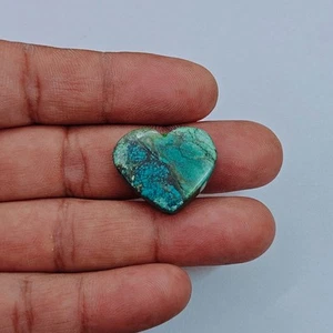 100% Natural Turquoise Heart Cabochon Vintage Turquoise Cabochon Loose Gemstones - Picture 1 of 10