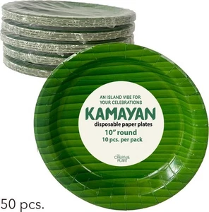 Kamayan 10" Pappteller Bananenblatt Design Auslaufsicher Recycelbar (50 Stück) - Bild 1 von 7