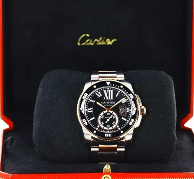 Cartier Calibre de Cartier Diver Automático Esfera Negra Oro Rosa y Acero W7100054 Foto 1 de 4
