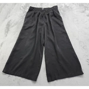 Ann Taylor LOFT Pants Womens S Black Lyocell Wide Leg Pleated Pull On Culottes - Picture 1 of 11