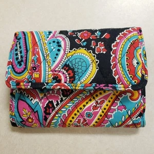 Portafoglio Vera Bradley "Parisian Paisley" multicolore triplo con chiusura a scatto - Foto 1 di 3