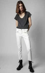 Zadig and Voltaire Ava Jeans Sz 26 White - Picture 1 of 8