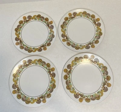 Vintage MCM Mushroom Melamine 9" Dinner Plate Set of 4 - Image 1 of 4