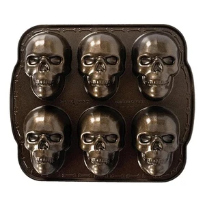 3D-Totenkopf-Backform aus Metall zum Selbermachen, Totenkopf-Halloween-Backform - Bild 1 von 9
