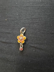 Brighton Flower & Lady Bug Charm Dangle Bead Silver tone Adorable! - Picture 1 of 2