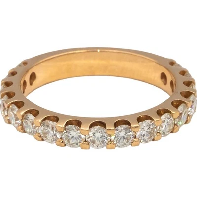 18k Yellow Gold VS Round Diamond Half Eternity Band Ring 1.50CT Size 7.5 - Image 1 of 4