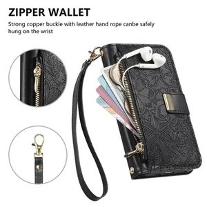 For Crossbody Wallet Case for Samsung Galaxy S25 edge S24 FE with Zipper Pocket - Picture 1 of 32