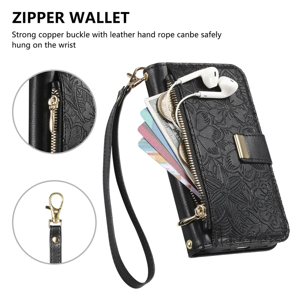 For Crossbody Wallet Case for Samsung Galaxy S25 edge S24 FE with Zipper Pocket - Image 1 of 4