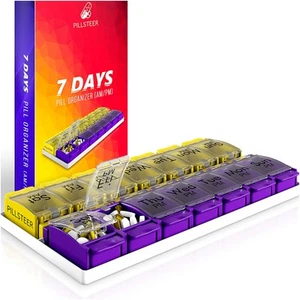 Large Pill Box Organizer Holder - Weekly Medicine Organizer 2 Times a Day - M... - Picture 1 of 7