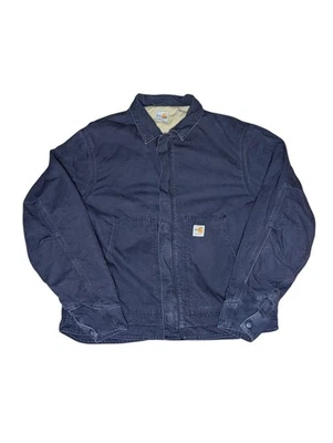 Chaqueta de trabajo Carhartt FR resistente al fuego acolchada forrada de lona azul marino L regular Foto 1 de 4