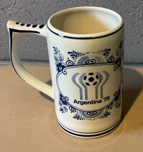 RARE 1978 VINTAGE Argentina '78 FIFA World Cup Soccer GKB Delft Stein Mug - Picture 1 of 5