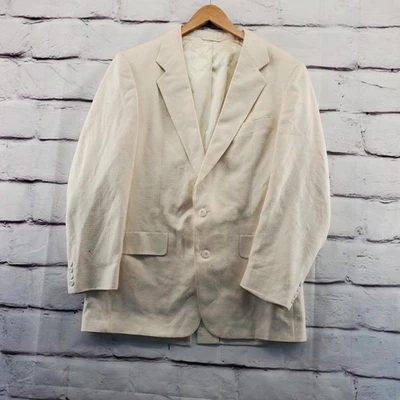 Blazer de seda Castner Knott vintage para hombre 44R marfil crema 2 botones abrigo deportivo años 90 Foto 1 de 4