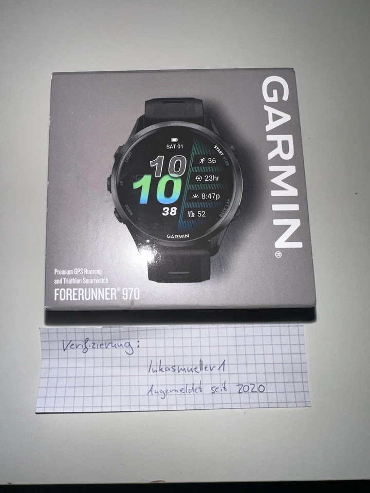 Garmin Forerunner 970 Schwarz/Carbongrau Titan 010-02969-10 Neu&Ovp - Bild 1 von 4