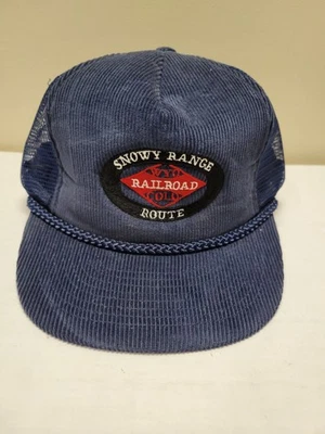 Винтажная Снежная Шапка Железнодорожный Маршрут Вайоминг Колорадо Вельвет Бейсболка Дальнобойщик  - Изображение 1 из 4