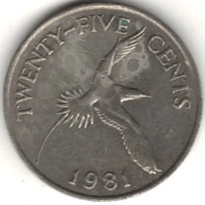 Veinticinco centavos 1981 ~ bermudas ~ b-609 - Imagen 1 de 4