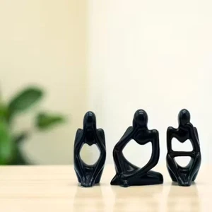 Conjunto de 3 estatua de arte moderno Thinker Men escultura (negro, 4,5 pulgadas) - Imagen 1 de 4
