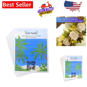 100 essbare Oblatenpapierblätter, ideal zum Dekorieren von Kuchen & zum Herstellen von essbaren Geschenken - Bild 1 von 8