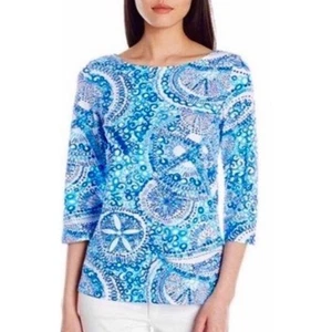 Lilly Pulitzer Willa Resort Damen-Top weiß mitternachtsblau waverly Größe: XS - Bild 1 von 10