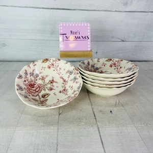 Johnson Brothers ROSE CHINTZ PINK Stempel England 1883 Suppe Müslischalen 6er Set - Bild 1 von 23